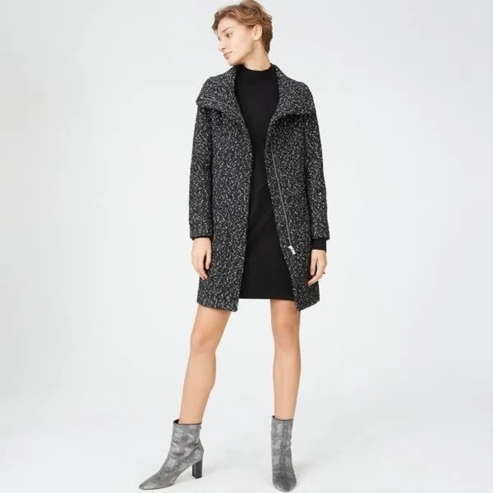 Club Monaco Darelle Textured Funnel Neck Coat